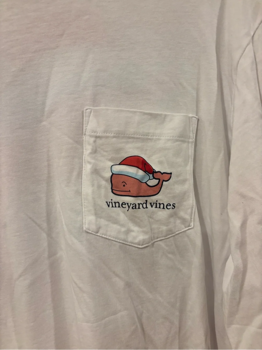 Vineyard Vines Merry Christmas Long Sleeve T-Shirt Santa Whale Men’s Large